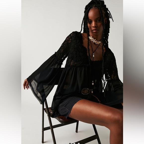 Free People | Dresses | Free People Magdalene Crochet Chiffon Tunic